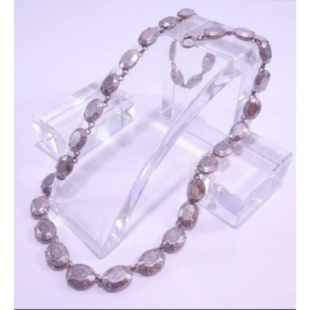 Lee Angel Neiman Marcus PIPER Antique Silver Bubble Oval LONG Necklace NWT 289